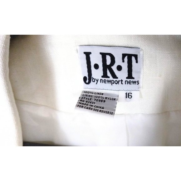 JRT by Newport News ivory linen blazer jacket / boxy blazer jacket / 16 - Picture 4 of 6
